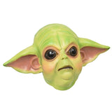 -Funny 'yoda-like' full over-the-head latex alien mask. One size fits most. Free shipping from abroad. Typically arrives in about 2-4 weeks to the USA. Halloween mask hillarious derpy generic knockoff old man baby star child carnival fancy dress costume goofy weird wars bizarre parody green alien meme memes-
