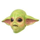 -Funny 'yoda-like' full over-the-head latex alien mask. One size fits most. Free shipping from abroad. Typically arrives in about 2-4 weeks to the USA. Halloween mask hillarious derpy generic knockoff old man baby star child carnival fancy dress costume goofy weird wars bizarre parody green alien meme memes-