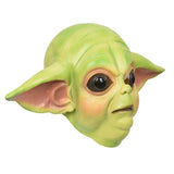 -Funny 'yoda-like' full over-the-head latex alien mask. One size fits most. Free shipping from abroad. Typically arrives in about 2-4 weeks to the USA. Halloween mask hillarious derpy generic knockoff old man baby star child carnival fancy dress costume goofy weird wars bizarre parody green alien meme memes-