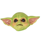 -Funny 'yoda-like' full over-the-head latex alien mask. One size fits most. Free shipping from abroad. Typically arrives in about 2-4 weeks to the USA. Halloween mask hillarious derpy generic knockoff old man baby star child carnival fancy dress costume goofy weird wars bizarre parody green alien meme memes-
