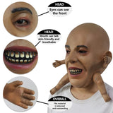 -Unique over-the-head latex mask with baby arms and legs protruding from the face. Free shipping from abroad. Typically arrives in 2-3 weeks to the USA Creepy strange weird bizarre conjoined absorbed parasitic unusual cronenberg body horror infant twins funny costume cosplay halloween babydoll harajuku kowai disturbing-
