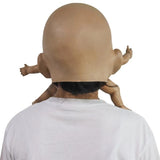 -Unique over-the-head latex mask with baby arms and legs protruding from the face. Free shipping from abroad. Typically arrives in 2-3 weeks to the USA Creepy strange weird bizarre conjoined absorbed parasitic unusual cronenberg body horror infant twins funny costume cosplay halloween babydoll harajuku kowai disturbing-