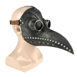 -High quality, nicely detailed latex rubber and resin plague doctor masks with plastic lenses. One size fits most with adjustable strap and buckle. Free shipping. Steampunk victorian medieval historical plague pandemic bird doctor mask raven crow creepy halloween costume cosplay epidemic ominous warning-Black with Silver-