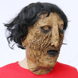 -Unique surreal soft latex over-the-head mask with attached hair. One size fits most. Ideal to fit heads with a circumference of 55cm to 58cm. Free shipping. Unusual creepy character costume cosplay disturbing infected boils bumps halloween dark black wig realistic weird bizarre body horror human monster spoopy kids -