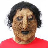 -Unique surreal soft latex over-the-head mask with attached hair. One size fits most. Ideal to fit heads with a circumference of 55cm to 58cm. Free shipping. Unusual creepy character costume cosplay disturbing infected boils bumps halloween dark black wig realistic weird bizarre body horror human monster spoopy kids -