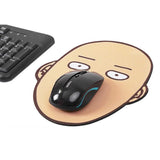 ONE PUNCH MAN Saitama Face Mousepad-Rubber mouspad with printed fabric top. Measures approximately 25x19.5cm / 9.8 x 7.7 inches. Free shipping from abroad with average delivery time of 2-3 weeks to the USA. Unique anime superhero office desk mouse pad adorkable bald head funny weird fan gift-
