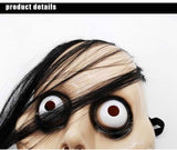 -Quality vacuform mask with attached hair and elastic strap. One size fits most. Free shipping from abroad. Typically arrives to the US in about 2-3 weeks. Funny creepy weird momo challenge viral meme social media joke prank halloween costume cosplay mask disturbing spoopy gag vacuum formed inexpensive-