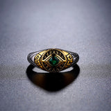 -High quality ring inspired by Doctor Strange's Eye of Amagatto and the 'Time Stone' green Infinity Stone. Handmade in .925 sterling silver with 18k white gold and 18k gold plating with green CZ stone.Well crafted and made to be treasured! Brand New in jeweler's ring box. Free Shipping Worldwide.-