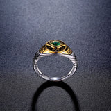 -High quality ring inspired by Doctor Strange's Eye of Amagatto and the 'Time Stone' green Infinity Stone. Handmade in .925 sterling silver with 18k white gold and 18k gold plating with green CZ stone.Well crafted and made to be treasured! Brand New in jeweler's ring box. Free Shipping Worldwide.-