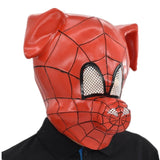 -High grade latex full over-the-head SPIDER-HAM mask. One size fits most. Measures approximately 16x21cm/6.3x8.3 inches. Free shipping from abroad. Typically arrives in the USA in 2-4 weeks. peter porker spiderverse marvel mcu alternative universe spiderman spider-man spider pig halloween costume cosplay character-