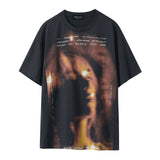 -High quality retro vintage grunge style Billie Eilish black unisex Japanese graphic tee. See size chart. Free shipping from abroad. Shirt pop sludge goth punk y2k music import imported fashion designer concert t-shirt Japan kanji mens womens juniors harajuku crew neck short sleeve gift unique htf wwgtswdwg blur-Orangish-M-