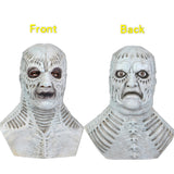 Two-Faced Duplicitous Backstabber Monster Mask-Unique, very high quality, detailed natural latex over-the-head mask with two faces... a forward facing smile and a grimacing, menacing stare on the reverse. One size fits most. Free shipping. Jealous envious greedy covetous demon devil horror halloween costume cosplay envy monster deceit deceitful desirous jealousy-