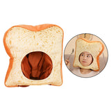 Human Breading Meme Plush Hat-Now you and your breaded cat can match with this unique plush slice of toast headwear designed for people. Not edible but one size does fit most. Measures approximately 38cm/15inch. Free shipping. Funny weird wtf cat breading memes joke humorous meme halloween costume cosplay mask hat bread pillow plush toy-