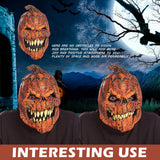 -High quality, detailed latex over-the-head rotting and toothy jack-o-lantern mask with movable mouth. Free shipping from abroad with average delivery to the USA of 2-3 weeks. Creepy funny bumpy pumpkin jackolantern halloween costume evil possessed pumpkinhead demon monster horror cosplay -