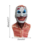 -Uniquely terrifying latex over-the-head skull mask with partial breastplate, movable jaw and tearaway clown flesh. One size fits most. Free shipping Horrifying halloween costume horror clown carnival of evil cosplay disgusting disturbing scary gross nsfw skeleton unisex death demon terrifying haunted house joker freak-
