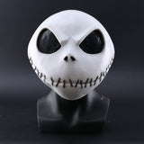 -High quality latex over-the-head Jack Skellington mask. One size fits most teens and adults. Free shipping from abroad with average delivery to the US in 2-3 weeks. This is halloween pumpkin king skeleton jack mask NBX NBC costume round latex rubber tim burton classic animation spoopy-