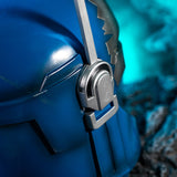 -Handmade, wearable, full size high quality resin blue Mandalorian mask suitable for display or cosplay. One size fits most teens and adults. Free shipping from abroad with average delivery to the USA in about 2-3 weeks. Halloween costume female mandalorian fancy dress helm mask star wars cosplay armor helmet-