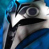 -Handmade, wearable, full size high quality resin blue Mandalorian mask suitable for display or cosplay. One size fits most teens and adults. Free shipping from abroad with average delivery to the USA in about 2-3 weeks. Halloween costume female mandalorian fancy dress helm mask star wars cosplay armor helmet-