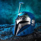 -Handmade, wearable, full size high quality resin blue Mandalorian mask suitable for display or cosplay. One size fits most teens and adults. Free shipping from abroad with average delivery to the USA in about 2-3 weeks. Halloween costume female mandalorian fancy dress helm mask star wars cosplay armor helmet-