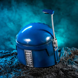 -Handmade, wearable, full size high quality resin blue Mandalorian mask suitable for display or cosplay. One size fits most teens and adults. Free shipping from abroad with average delivery to the USA in about 2-3 weeks. Halloween costume female mandalorian fancy dress helm mask star wars cosplay armor helmet-