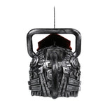 -High quality vinyl over-the-head (and over-the-top) Chainsaw Man Mask with detachable saw blade. Lifesize and suitable for display or cosplay and LARP. One size fits most adults. Free shipping. Unique manga anime bizarre prop replica LARP weapon halloween costume helmet public safety devil hunter denji chainsaw devil-