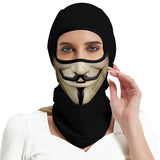 Anonymous Balaclava, Neck Gaiter or Earloop Face Mask - UV Blocking-Super high quality unisex mask in choice of style. Seamless, 4-way stretch, protective UPF30+ soft & comfortable, lightweight & breathable polyester microfiber. Free shipping. Suitable cycling, hunting, hiking, protest, camping, climbing, helmet liner for horseback or motorcycle riding, etc. vendetta anonymous design-