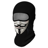 Anonymous Balaclava, Neck Gaiter or Earloop Face Mask - UV Blocking-Super high quality unisex mask in choice of style. Seamless, 4-way stretch, protective UPF30+ soft & comfortable, lightweight & breathable polyester microfiber. Free shipping. Suitable cycling, hunting, hiking, protest, camping, climbing, helmet liner for horseback or motorcycle riding, etc. vendetta anonymous design-White-Balaclava-
