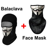 Anonymous Balaclava, Neck Gaiter or Earloop Face Mask - UV Blocking-Super high quality unisex mask in choice of style. Seamless, 4-way stretch, protective UPF30+ soft & comfortable, lightweight & breathable polyester microfiber. Free shipping. Suitable cycling, hunting, hiking, protest, camping, climbing, helmet liner for horseback or motorcycle riding, etc. vendetta anonymous design-White-2 Piece Set-