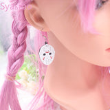 -Classic horror hockey mask drop / dangle earrings in acrylic. Each measures about 35x27mm on stainless steel ear wires. Free shipping from abroad with average delivery to the USA in 2-3 weeks. High quality jason 13th halloween friday movie mask goth gothic jewelry earrings fashion accessory-