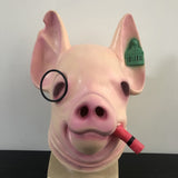 -High quality soft latex over-the-head pig mask. One size fits most. Free shipping from abroad. Funny animal farm piggy animal gamer legion larp cosplay protest watch dogs bougie monocle rich pig mask bourgeoisie halloween costume crony capitalism comrade socialist socialism equality ruling elite created equal quote-
