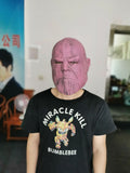 -Before setting his sights on stabilizing the universe, the young titan set his sights on the easier target of stabilizing upset stomachs... An oddly milky pink colored Thanos-like mask in soft natural latex. One size fits most. Free shipping from abroad. Funny knockoff parody character cosplay mask halloween bathroom -