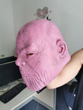 -Before setting his sights on stabilizing the universe, the young titan set his sights on the easier target of stabilizing upset stomachs... An oddly milky pink colored Thanos-like mask in soft natural latex. One size fits most. Free shipping from abroad. Funny knockoff parody character cosplay mask halloween bathroom -
