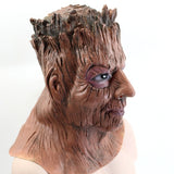 -Quality soft latex over-the-head mask. One size fits most. Free shipping from abroad. Weird sentient flora wood wooden tree man character with nose cosplay halloween costume anime groot monster alien creature treant ent forest guardian roleplay rpg mask d&d fantasy dnd stump stumpy log bole trunk-
