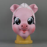 -High quality latex and plush fabric over-the-head pink pig mask. One size fits most adults. Free shipping from abroad. Halloween costume female assassin cosplay horror psychopath sadistic female assassin murder piggy french Amsterdam killing s02e04 eve season 2 bdsm kink kinky cosplay creepy girly sexy killer psycho-