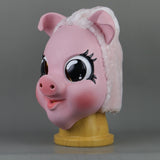 -High quality latex and plush fabric over-the-head pink pig mask. One size fits most adults. Free shipping from abroad. Halloween costume female assassin cosplay horror psychopath sadistic female assassin murder piggy french Amsterdam killing s02e04 eve season 2 bdsm kink kinky cosplay creepy girly sexy killer psycho-