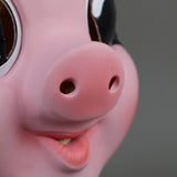 -High quality latex and plush fabric over-the-head pink pig mask. One size fits most adults. Free shipping from abroad. Halloween costume female assassin cosplay horror psychopath sadistic female assassin murder piggy french Amsterdam killing s02e04 eve season 2 bdsm kink kinky cosplay creepy girly sexy killer psycho-