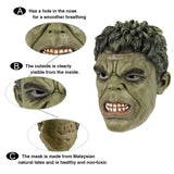 -High quality latex over-the-head style classic Hulk mask. One size fits most. Free shipping from abroad with an average delivery time of 2-3 weeks to the USA. Halloween marvel cosplay avenger costume retro vintage style incredible bruce banner tv movies comic books superhero-