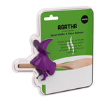 -Fun and functional witch on broomstick high quality food safe silicone spoon holder and steam release lid lifter. Measures approximately 8.5x4.5x4.8cm / 3.35x1.77x1.89 inches. Free shipping. Kitchenware spoon rest cookware wicca kitchen witch witchcraft halloween cooking utensil novelty 3d shaped gift pot stove -