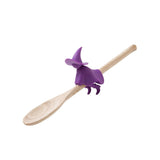 -Fun and functional witch on broomstick high quality food safe silicone spoon holder and steam release lid lifter. Measures approximately 8.5x4.5x4.8cm / 3.35x1.77x1.89 inches. Free shipping. Kitchenware spoon rest cookware wicca kitchen witch witchcraft halloween cooking utensil novelty 3d shaped gift pot stove -