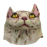 -Quality latex over-the-head Sphynx hairless cat breed mask. One size fits most. Free shipping. All profits from sales of this mask will inevitably go to meet the continual demands of our very own Ichabod Spinx! Funny unique wrinkly kitty un-furry weird halloween costume animal cosplay mask creepy cat overhead -