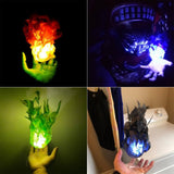 Floating Flame Ball Cosplay SFX Hand Prop - Free Shipping-Unique floating fireball cosplay photo prop accessory giving appearance of a rising flame hovering above the hand. 4 colors: orange/gold, green, blue and black. Made of sturdy, flexible, and durable materials. Looks great with the lights on or off. Halloween costume cosplay anime superhero flames fire special effect-