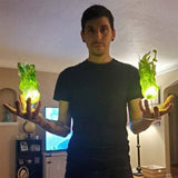 Floating Flame Ball Cosplay SFX Hand Prop - Free Shipping-Unique floating fireball cosplay photo prop accessory giving appearance of a rising flame hovering above the hand. 4 colors: orange/gold, green, blue and black. Made of sturdy, flexible, and durable materials. Looks great with the lights on or off. Halloween costume cosplay anime superhero flames fire special effect-
