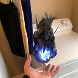 Floating Flame Ball Cosplay SFX Hand Prop - Free Shipping-Unique floating fireball cosplay photo prop accessory giving appearance of a rising flame hovering above the hand. 4 colors: orange/gold, green, blue and black. Made of sturdy, flexible, and durable materials. Looks great with the lights on or off. Halloween costume cosplay anime superhero flames fire special effect-Black-United States-