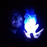 Floating Flame Ball Cosplay SFX Hand Prop - Free Shipping-Unique floating fireball cosplay photo prop accessory giving appearance of a rising flame hovering above the hand. 4 colors: orange/gold, green, blue and black. Made of sturdy, flexible, and durable materials. Looks great with the lights on or off. Halloween costume cosplay anime superhero flames fire special effect-Blue-United States-
