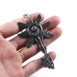 -Six Winged Unborn Key replica from Resident Evil 8: Village. Full size key pendant measures roughly 5.2 x 8cm / 2 x 3.15 inches on key holder ring. Free shipping. RE8 zombie biohazard cosplay accessory prop replica gamer gaming Moreau Heisenberg stronghold feathered fetus key chain gift -