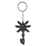 -Six Winged Unborn Key replica from Resident Evil 8: Village. Full size key pendant measures roughly 5.2 x 8cm / 2 x 3.15 inches on key holder ring. Free shipping. RE8 zombie biohazard cosplay accessory prop replica gamer gaming Moreau Heisenberg stronghold feathered fetus key chain gift -