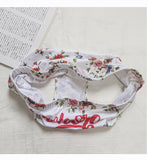 -Kinky, soft and comfortable, women's hip cut briefs with floral pattern and 'Whore' on the front in script lettering. Lightweight and breathable, 95% polyester / 5% spandex. Free shipping. Naughty sexy dirty girl funny kink womens juniors briefs underwear lingerie sexual humor gift-