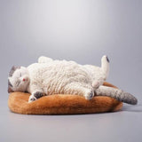 -Nicely detailed 1:6 scale lethargic fat cat figurine with plush mini cat bed. Cat is crafted in high quality resin and measures approximately 13x6.5x3cm / 5.3x2.6x1.2in. New in box, guaranteed quality. Free shipping. Funny sweet realistic collectible 1/6 orange black white brown gray tabby kitty figure gift miniature-