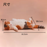-Nicely detailed 1:6 scale lethargic fat cat figurine with plush mini cat bed. Cat is crafted in high quality resin and measures approximately 13x6.5x3cm / 5.3x2.6x1.2in. New in box, guaranteed quality. Free shipping. Funny sweet realistic collectible 1/6 orange black white brown gray tabby kitty figure gift miniature-