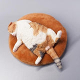 -Nicely detailed 1:6 scale lethargic fat cat figurine with plush mini cat bed. Cat is crafted in high quality resin and measures approximately 13x6.5x3cm / 5.3x2.6x1.2in. New in box, guaranteed quality. Free shipping. Funny sweet realistic collectible 1/6 orange black white brown gray tabby kitty figure gift miniature-Orange Tabby-